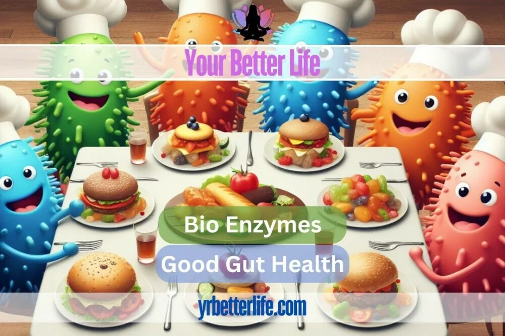 bio enzymes sitting around a table, good gut health